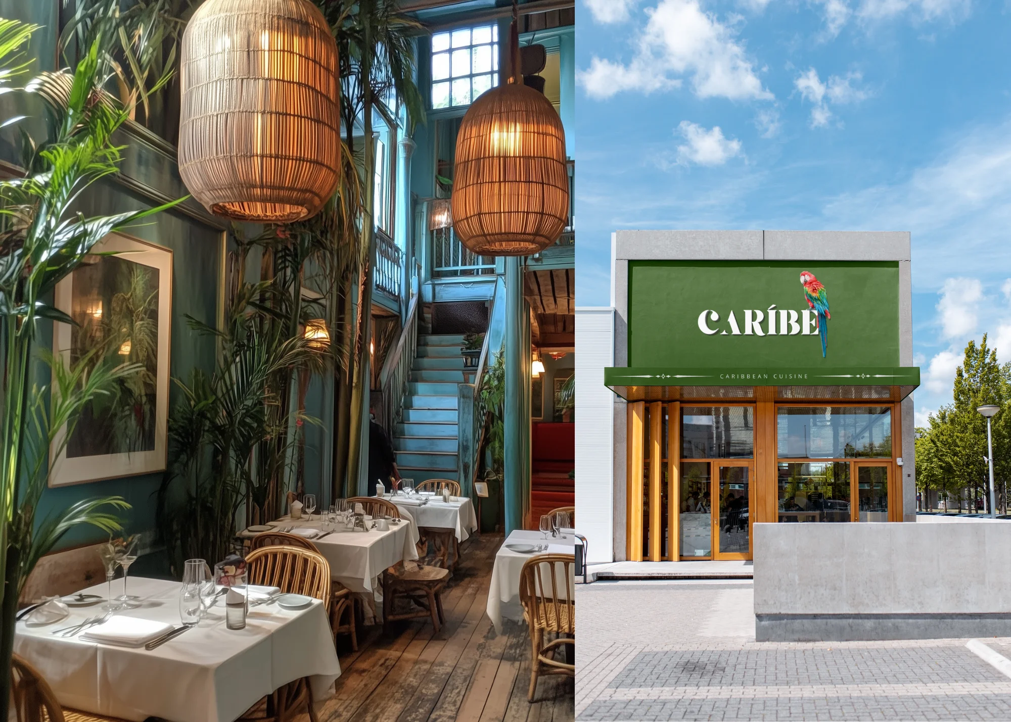 Caribe interior and storefront signage