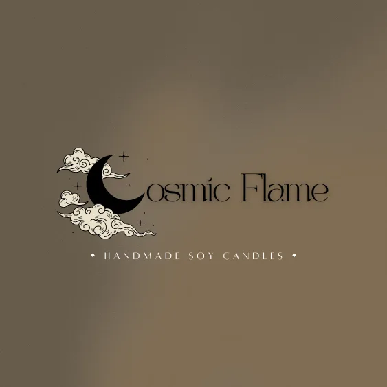 Secondary logo — cream cloudwork, ink crescent