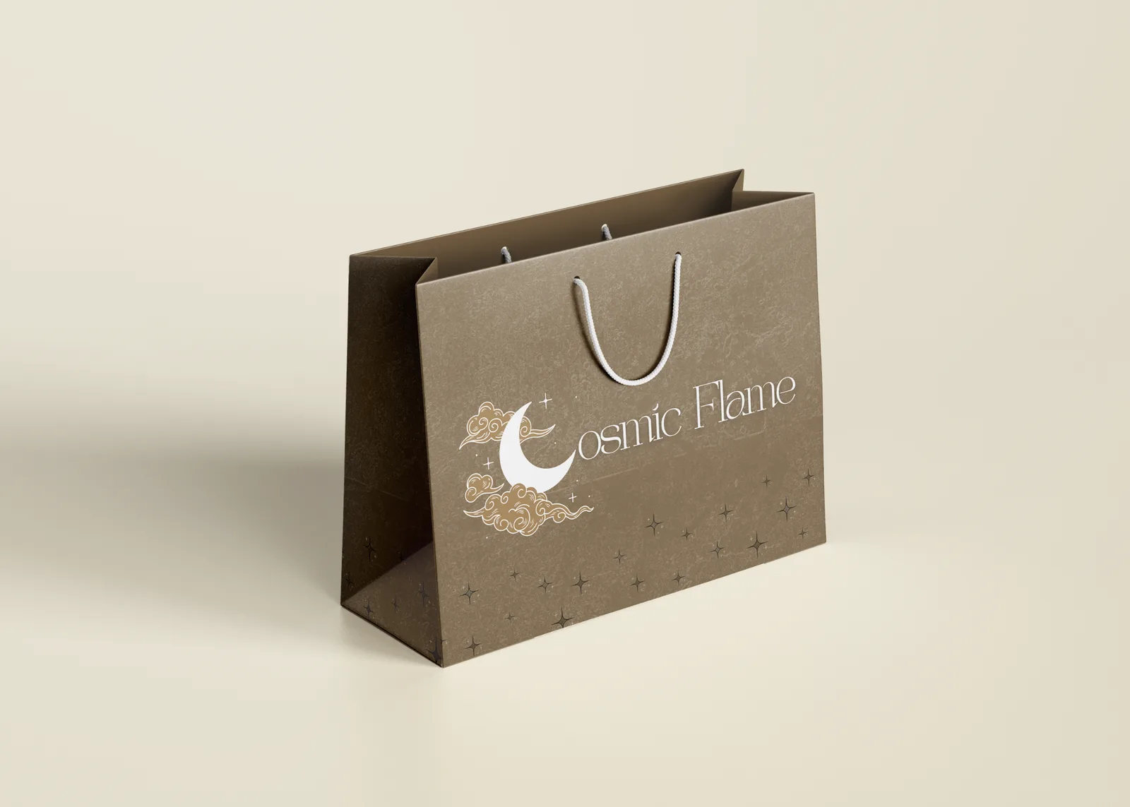 Kraft retail bag with reversed logo